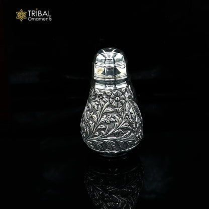 925 sterling silver nakshi work Salt and pepper shakers kitchen utensils art894