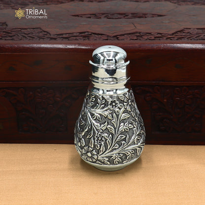 925 sterling silver nakshi work Salt and pepper shakers kitchen utensils art894