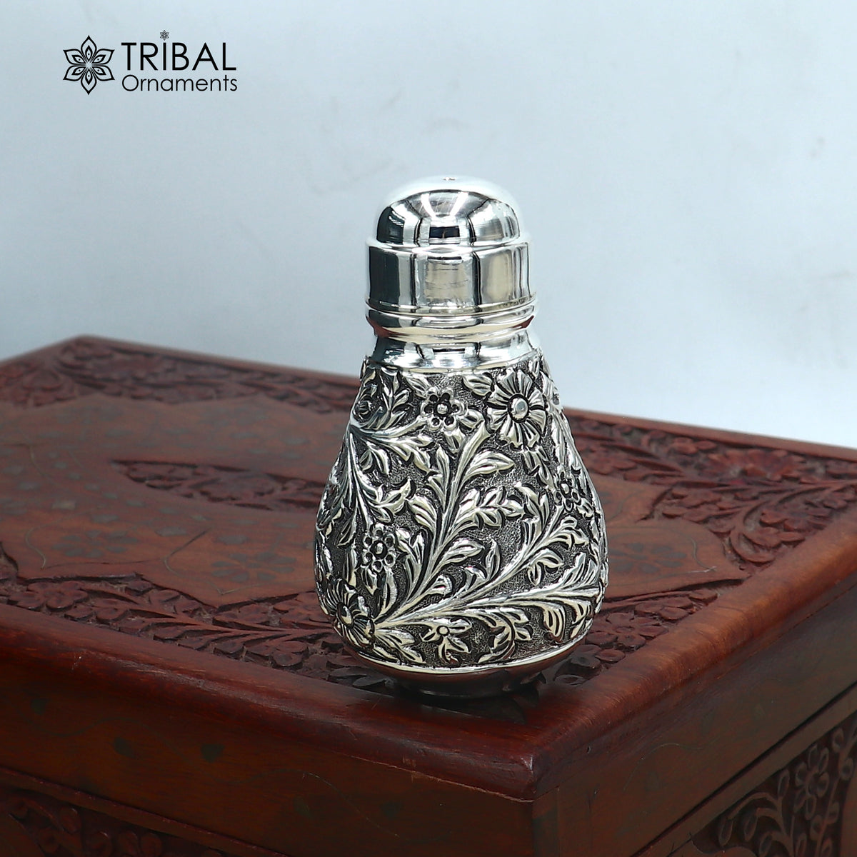 925 sterling silver nakshi work Salt and pepper shakers kitchen utensils art894