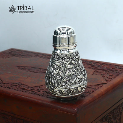 925 sterling silver nakshi work Salt and pepper shakers kitchen utensils art894