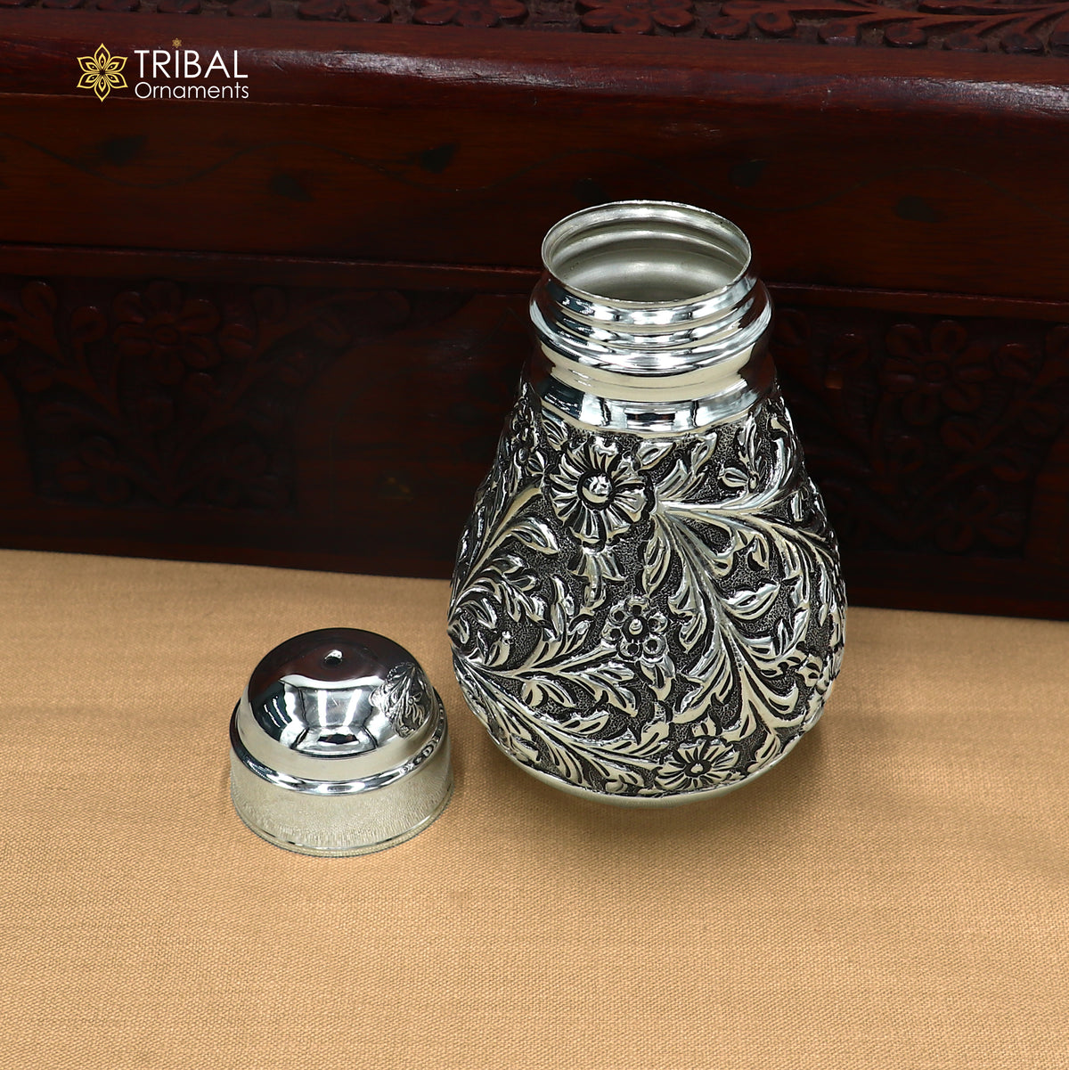 925 sterling silver nakshi work Salt and pepper shakers kitchen utensils art894