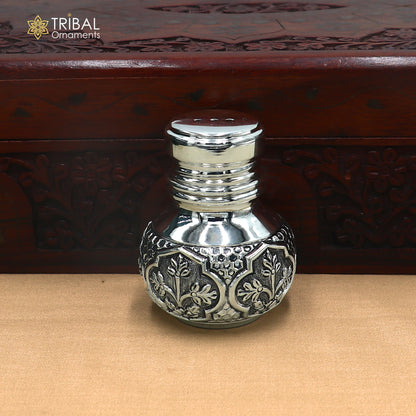 925 sterling silver nakshi work Salt and pepper shakers kitchen utensils art895