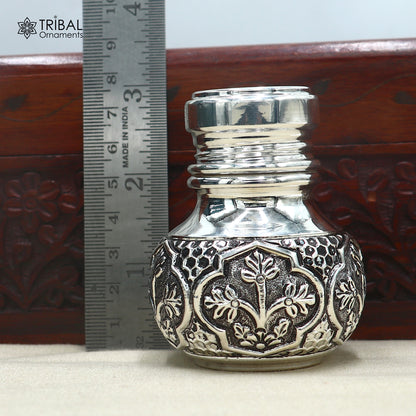 925 sterling silver nakshi work Salt and pepper shakers kitchen utensils art895