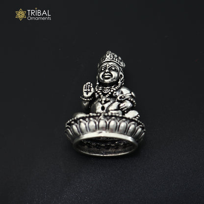 925 Sterling silver Kuber Idol Wealth God Murti Statue figurine, puja articles art897