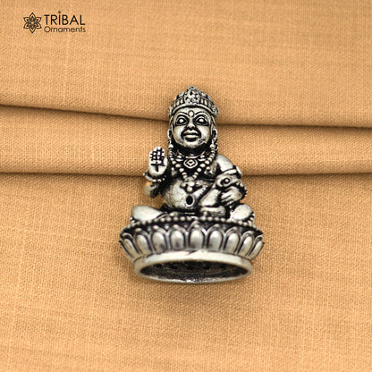 925 Sterling silver Kuber Idol Wealth God Murti Statue figurine, puja articles art897