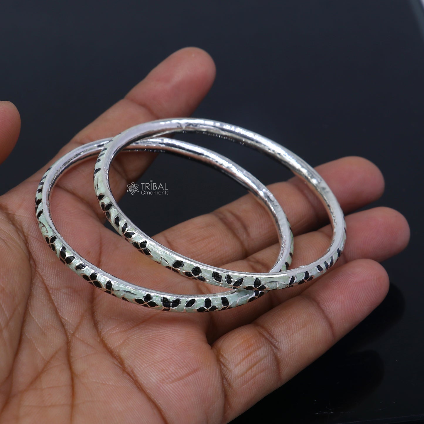 925 sterling meenakari  work designer bangle bracelet pure silver gifting jewelry, brides made bangles ba438