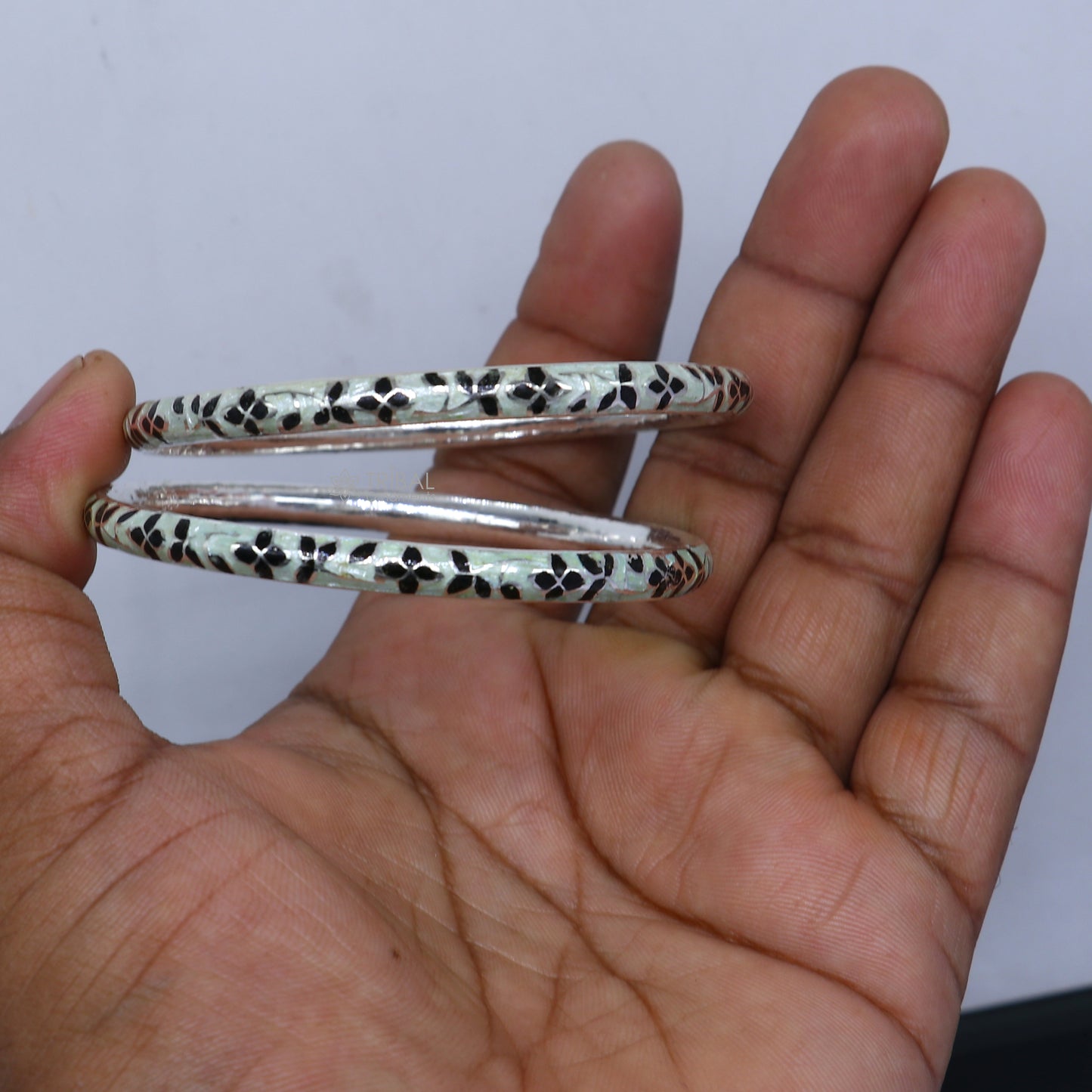 925 sterling meenakari  work designer bangle bracelet pure silver gifting jewelry, brides made bangles ba438