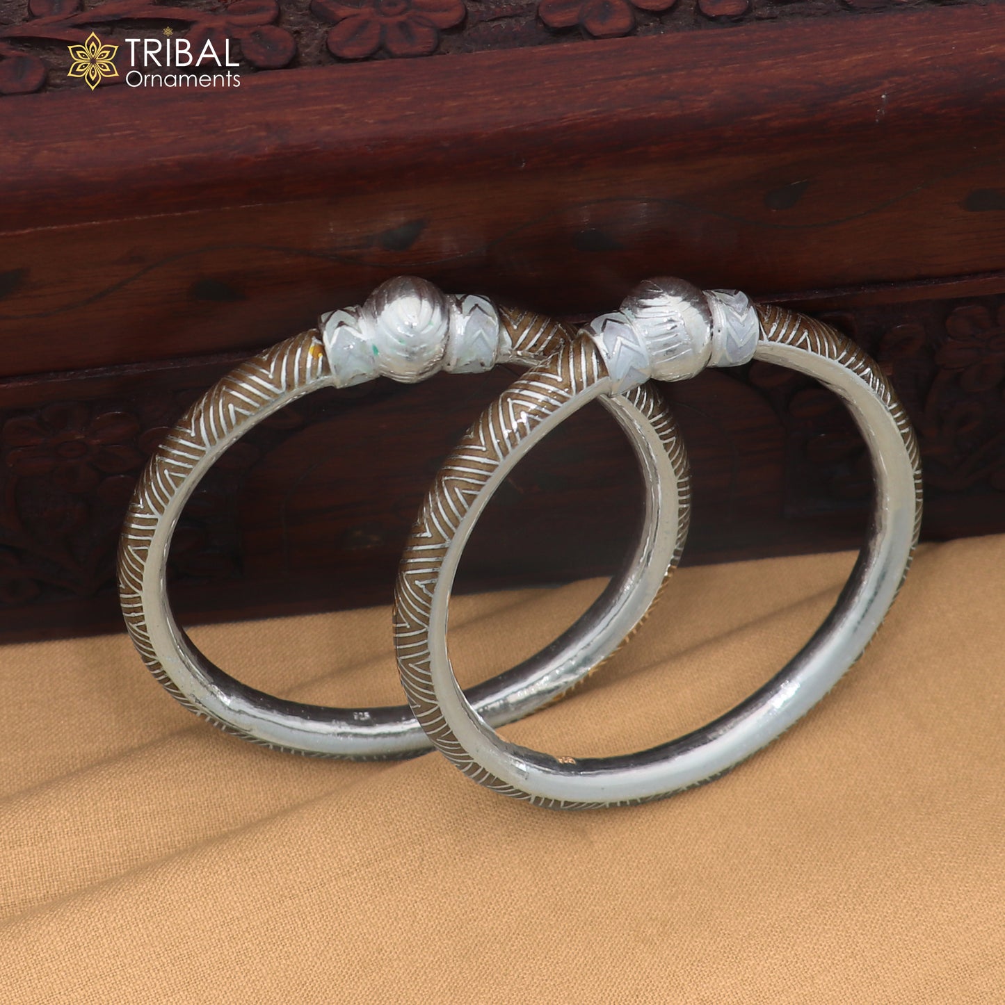 925 sterling silver ball design brown color enamel bangles bracelet brides jewelry ba467