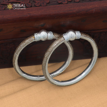 925 sterling silver ball design brown color enamel bangles bracelet brides jewelry ba467