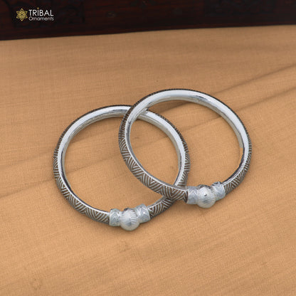 925 sterling silver ball design brown color enamel bangles bracelet brides jewelry ba467