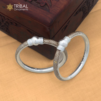 925 sterling silver ball design brown color enamel bangles bracelet brides jewelry ba467