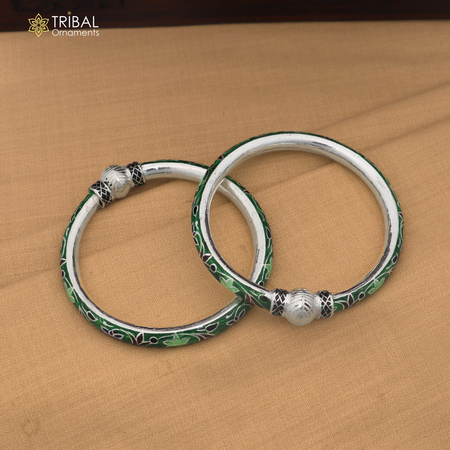 925 sterling silver ball design multi color enamel bangles bracelet brides jewelry ba469