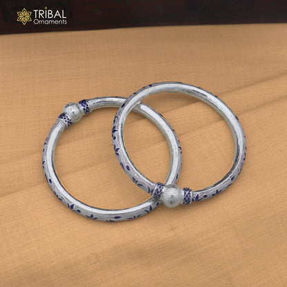 925 sterling silver ball design multi color enamel bangles bracelet brides jewelry ba470