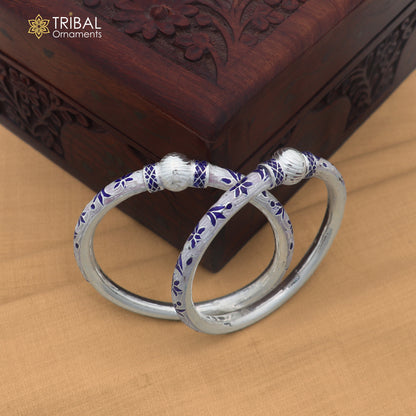 925 sterling silver ball design multi color enamel bangles bracelet brides jewelry ba470