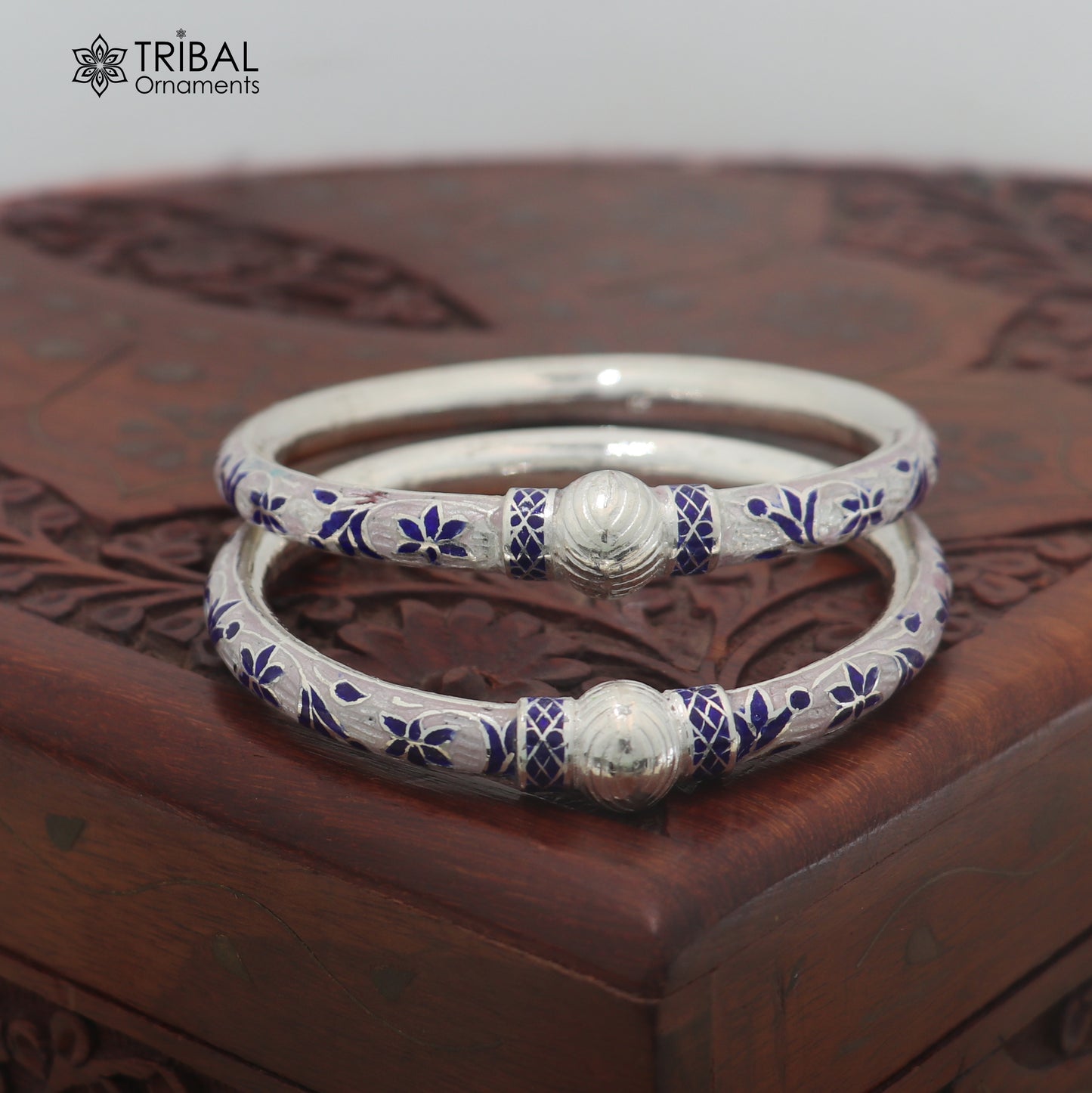 925 sterling silver ball design multi color enamel bangles bracelet brides jewelry ba470