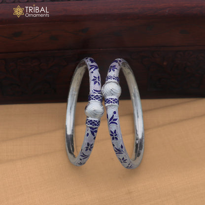 925 sterling silver ball design multi color enamel bangles bracelet brides jewelry ba470