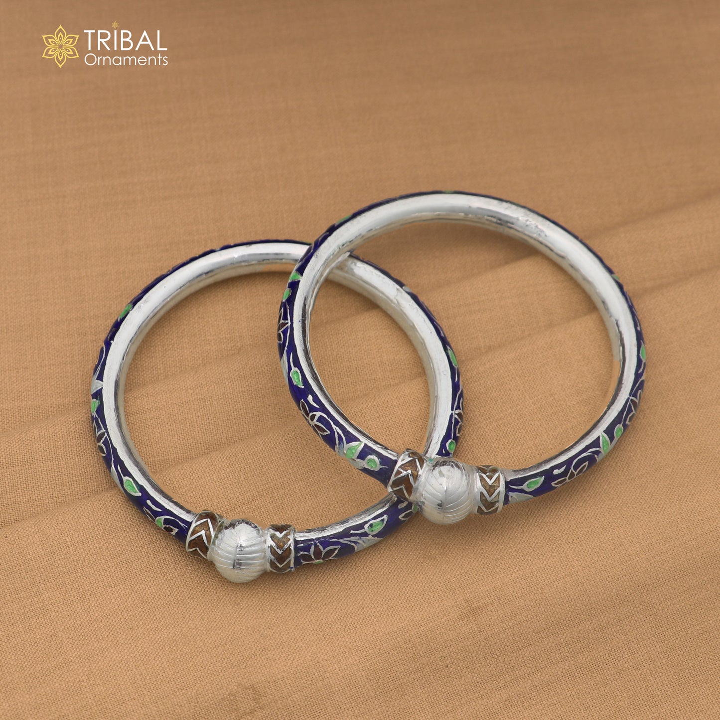 925 sterling silver ball design multi color enamel bangles bracelet brides jewelry ba473