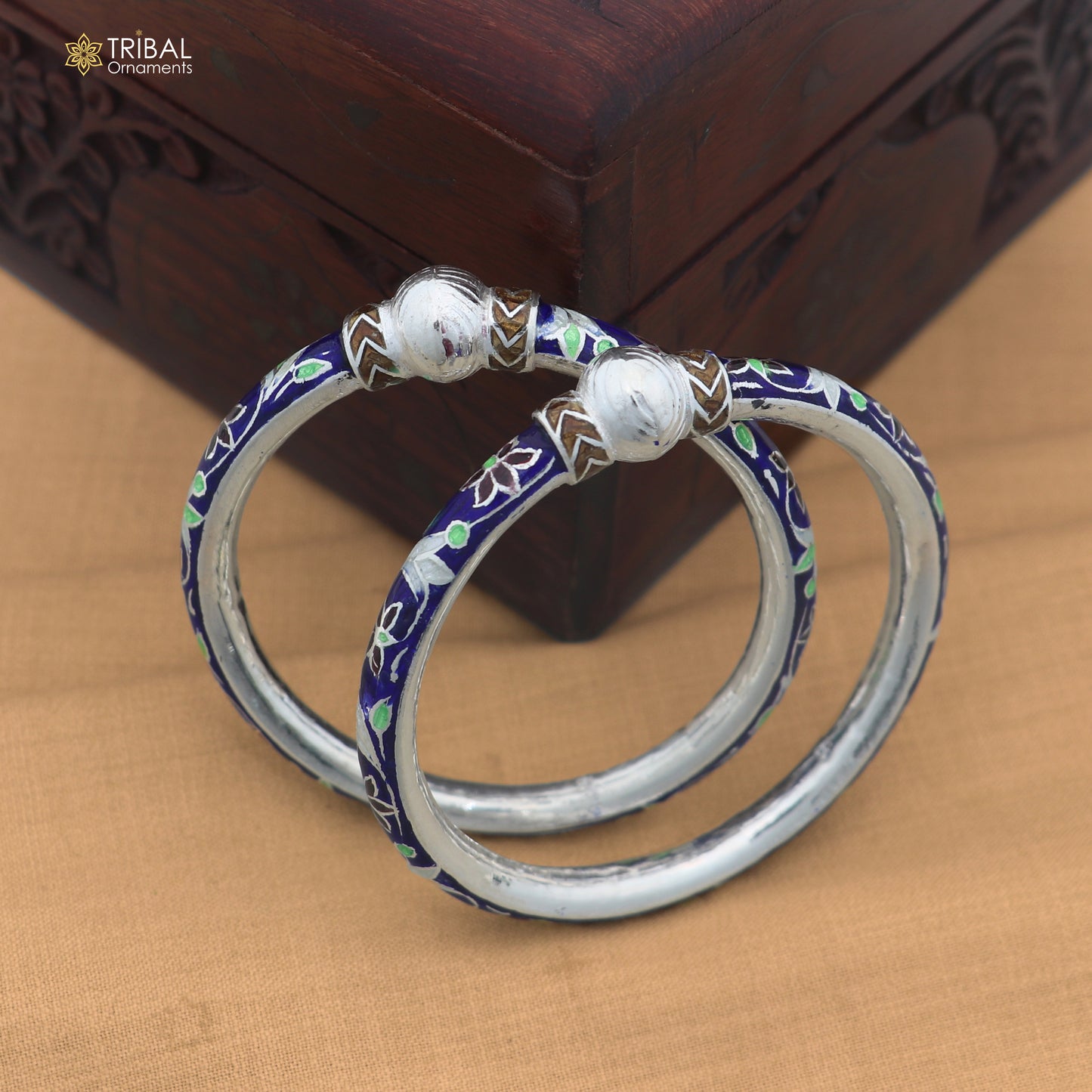 925 sterling silver ball design multi color enamel bangles bracelet brides jewelry ba473