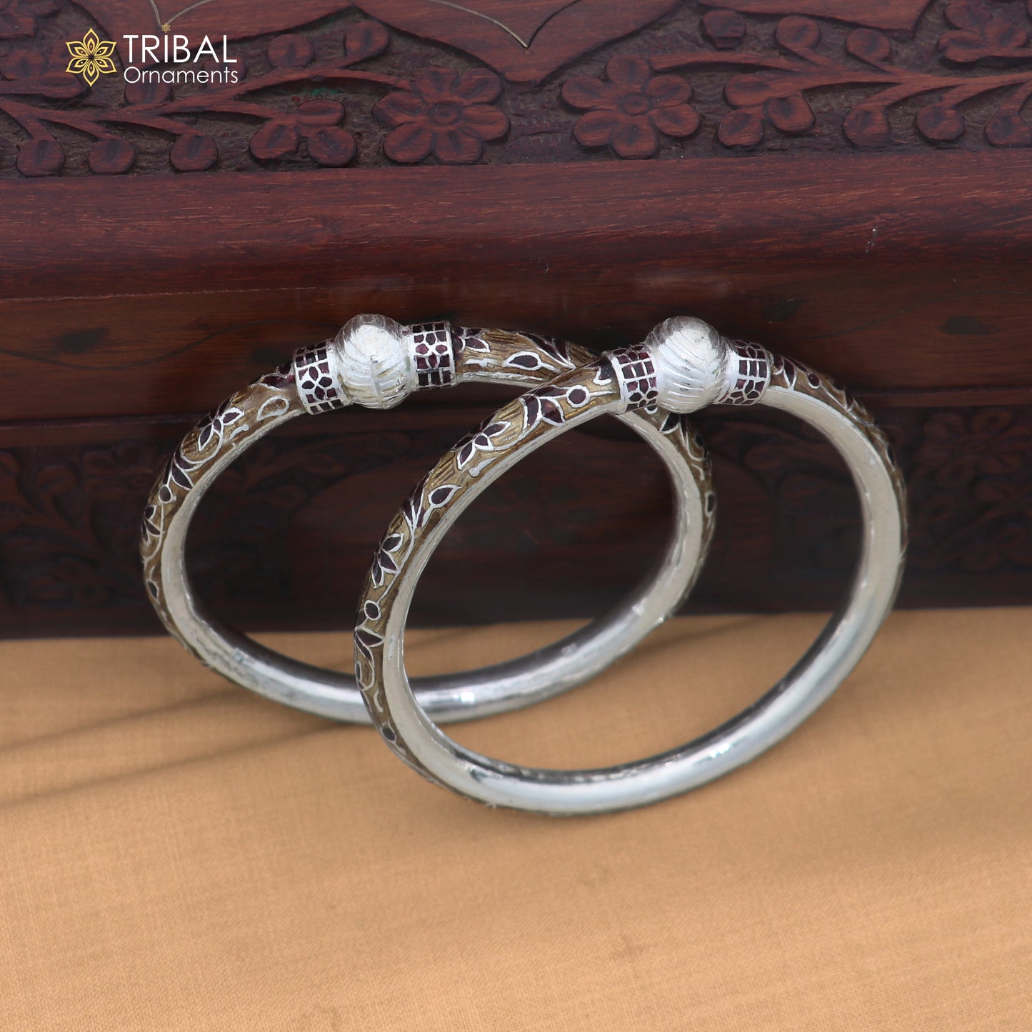 925 sterling silver ball design multi color enamel bangles bracelet brides jewelry ba474