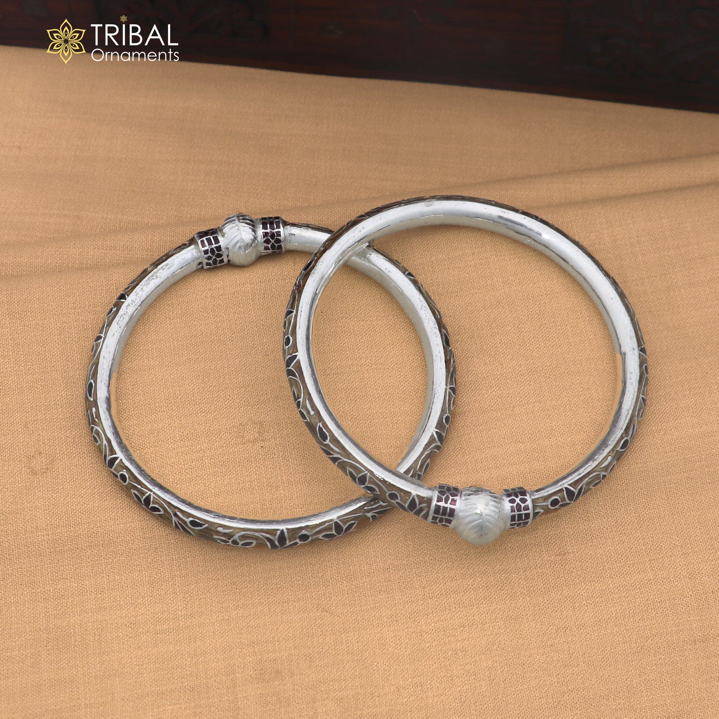 925 sterling silver ball design multi color enamel bangles bracelet brides jewelry ba474