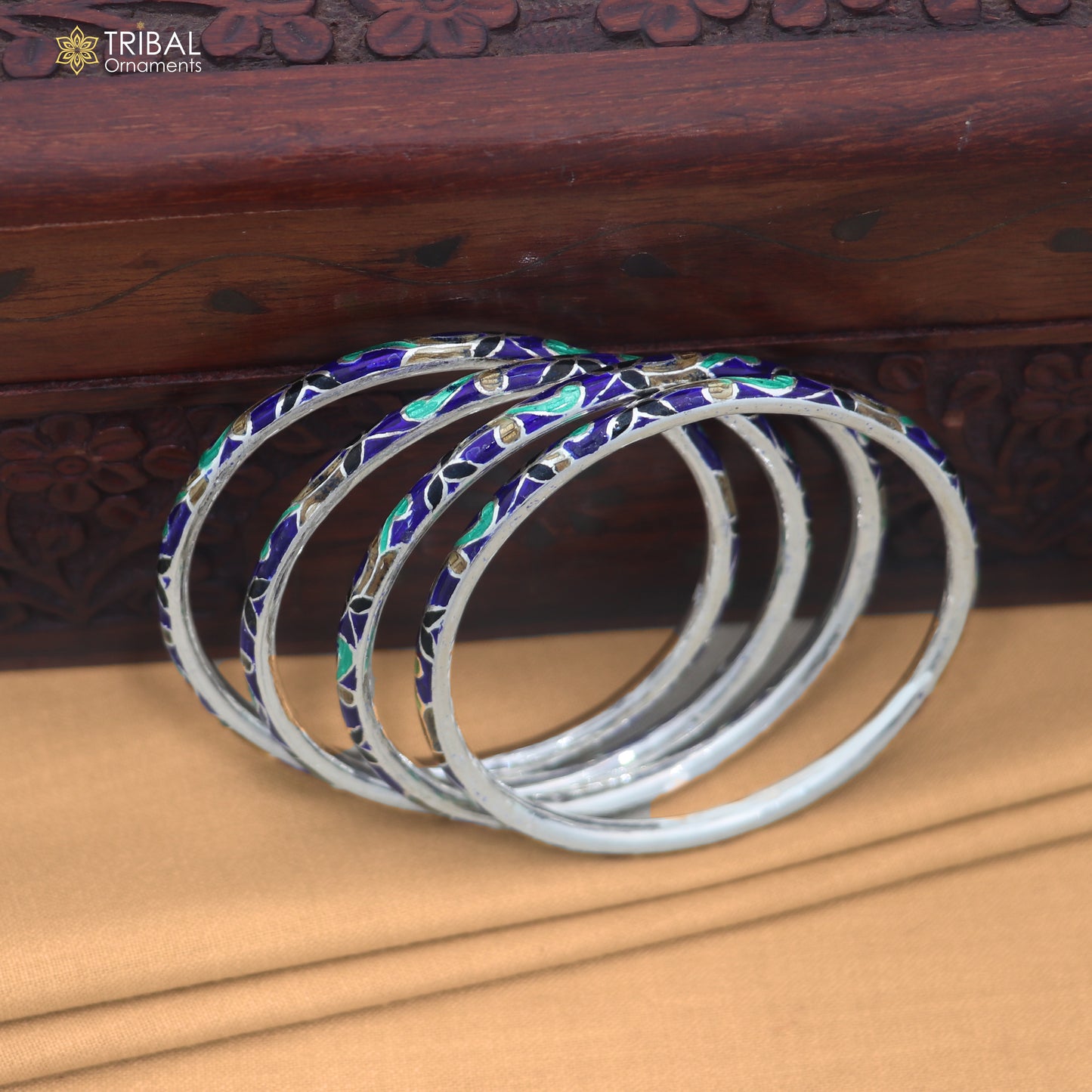 925 sterling silver ball design multi color enamel bangles bracelet brides jewelry ba476