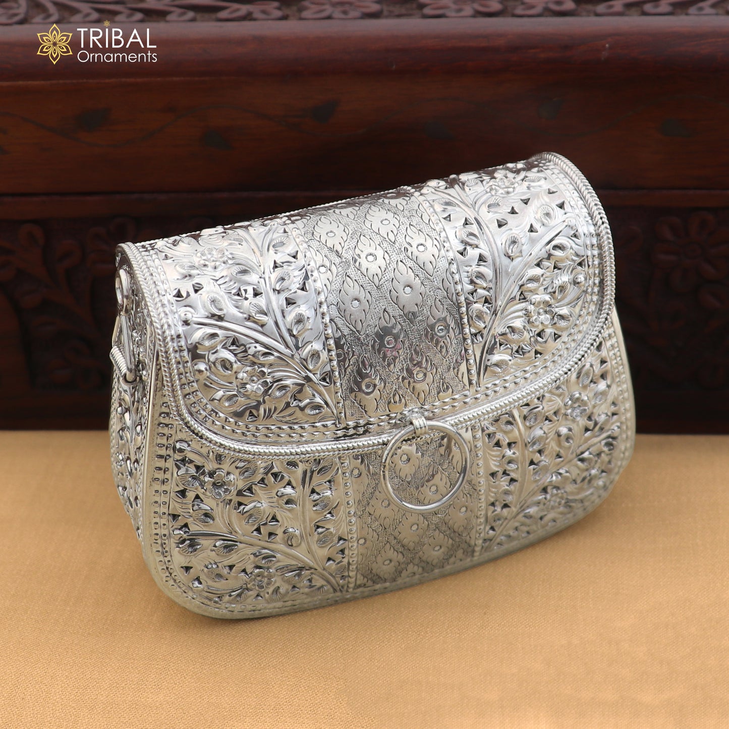 925 Sterling silver handmade hand bag/ purse /shoulder bag/Women Clutches bag003