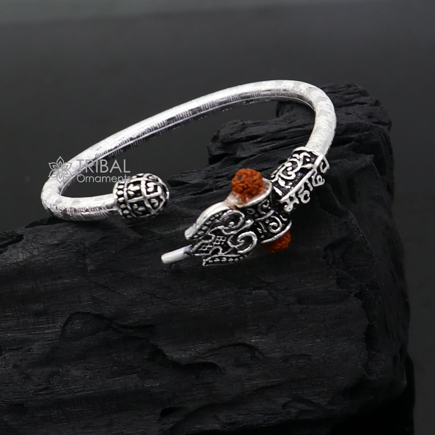 925 Sterling silver lord shiva bangle for kids "mahadeva" bangle kada nbbk bbk211