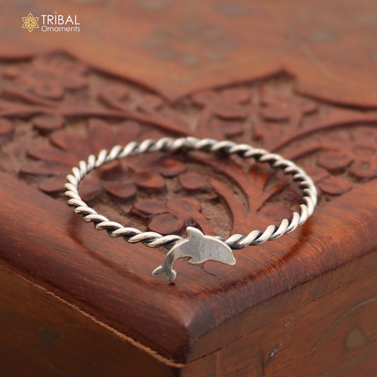925 Sterling silver Dolphin design baby bangle kada ,kids jewelry bbk225