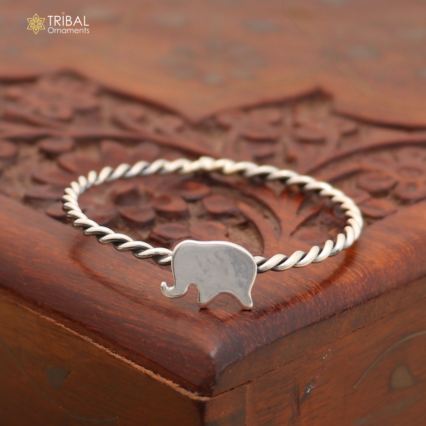925 Sterling silver baby elephant design baby bangle kada ,kids jewelry bbk226