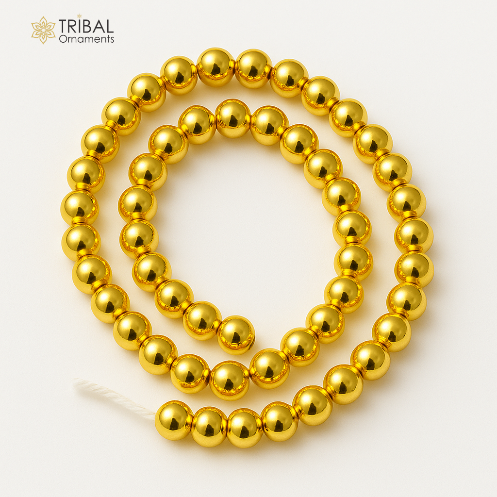 10 pieces 22kt yellow gold handmade 7 mm beads, loose beads, jewelry findings for customize jewelry, excellent wax beads findings BD029