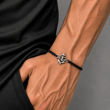 925 Sterling silver Lord Ganesha design thread rakhi bracelet rk355