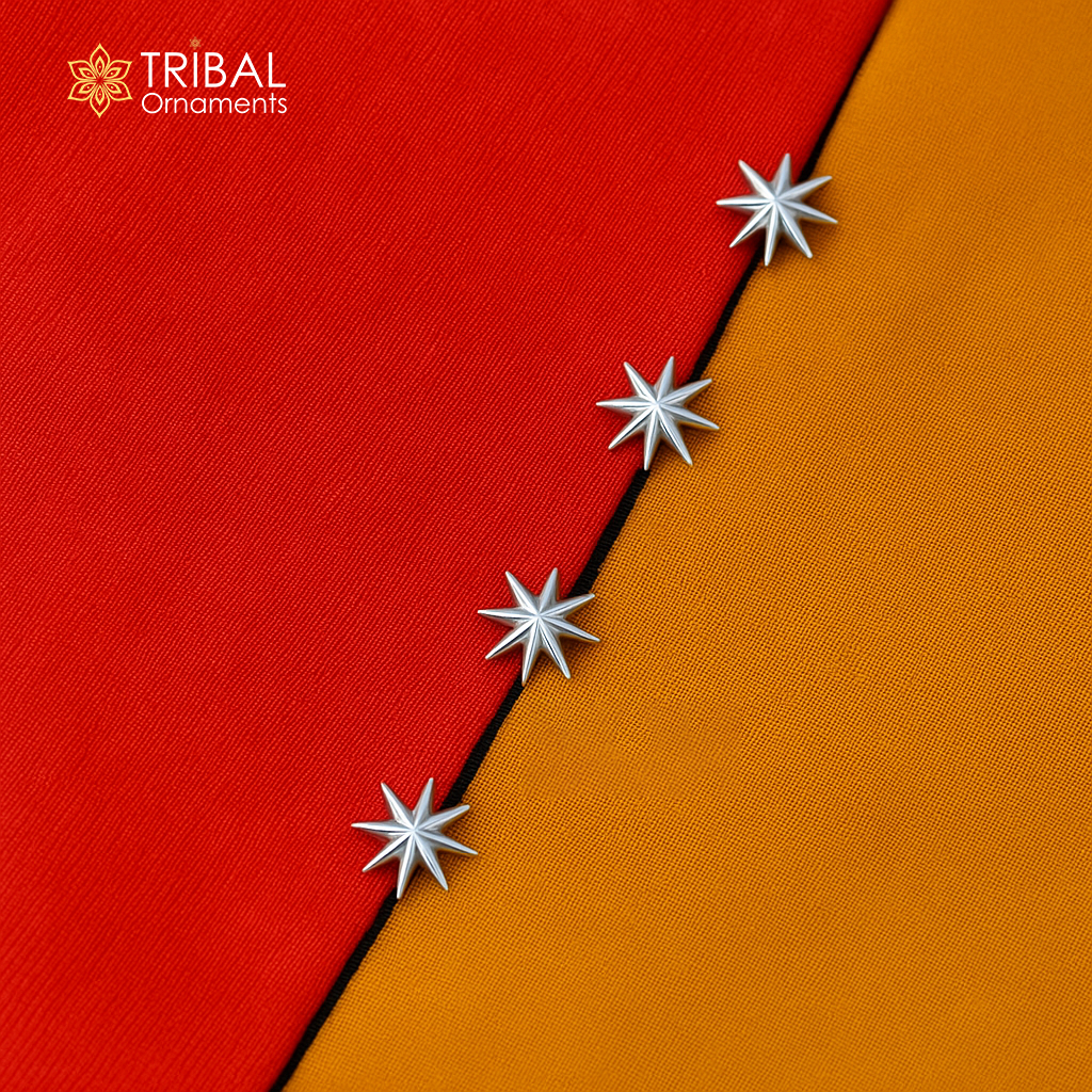 Exquisite 925 Sterling Silver Buttons for Fashion Perfection, kurta buttons set of 4 with chain, silver cufflinks, cultural jewelry btn33