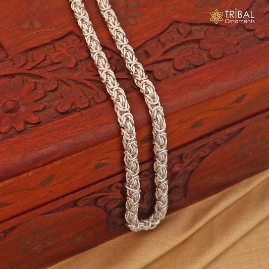 925 Sterling silver  byzantine chain All size 5 mm chain necklace gifting best men's  jewelry ch592