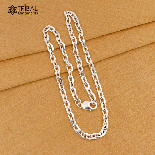 20" heavy 925 Sterling silver square link rolo chain unisex necklace jewelry ch596