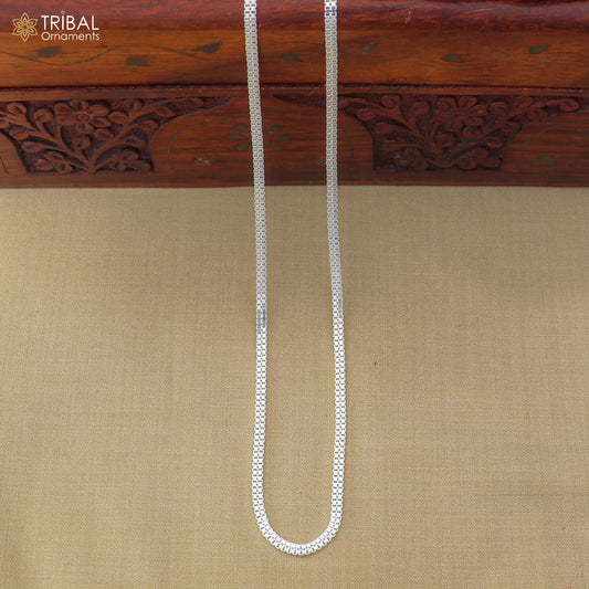 925 sterling silver box design chain for unisex jewelry ch629 - TRIBAL ORNAMENTS