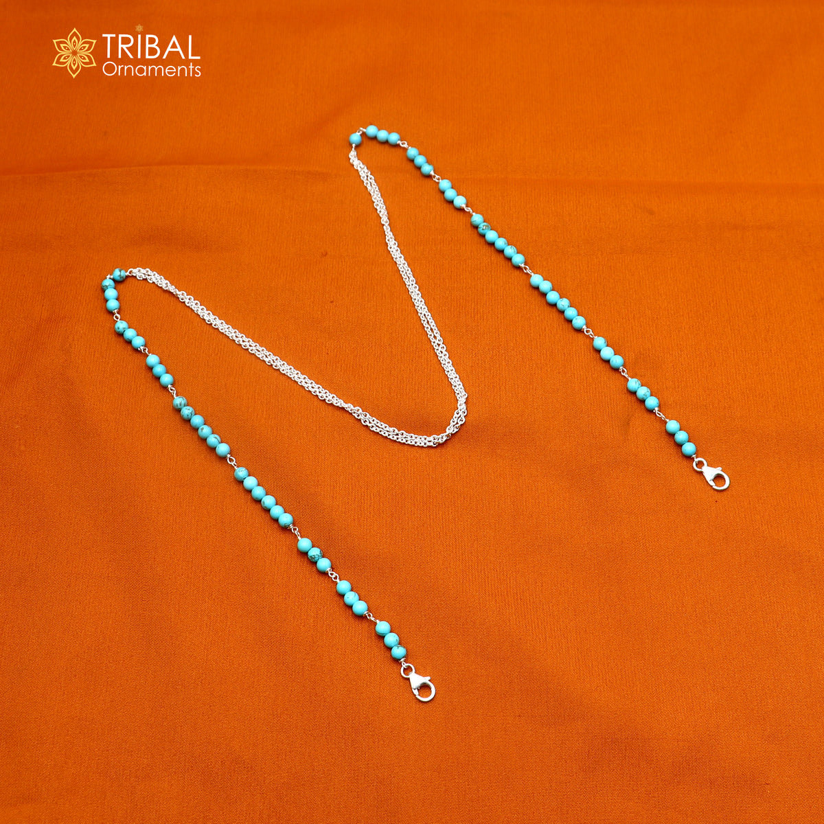 925 sterling silver turquoise stone cuban link chain Women Stylish Sunglass Eyeglass Cord mask chain ch659