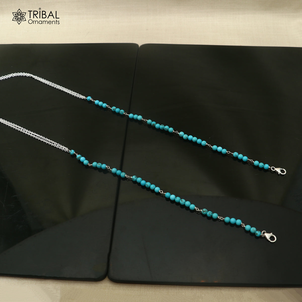 925 sterling silver turquoise stone cuban link chain Women Stylish Sunglass Eyeglass Cord mask chain ch659
