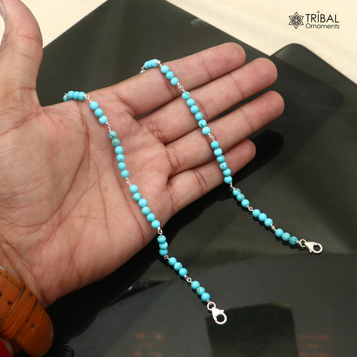 925 sterling silver turquoise stone cuban link chain Women Stylish Sunglass Eyeglass Cord mask chain ch659