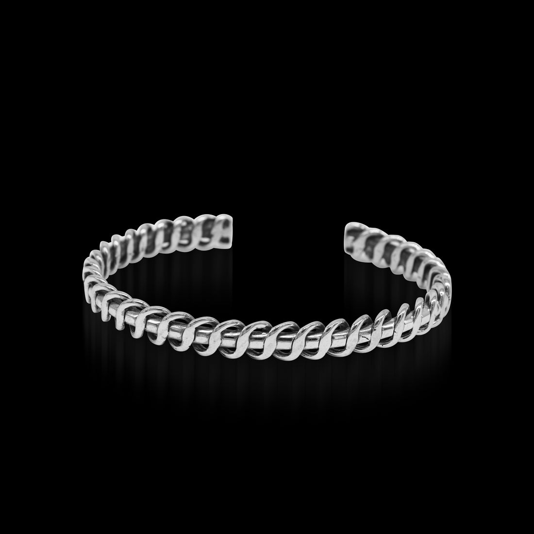 Most Unique Vintage White Stone Sterling Silver Bead Bracelet Cuff Most Unique Vintage White Stone Sterling Silver Bead Bracelet Cuff