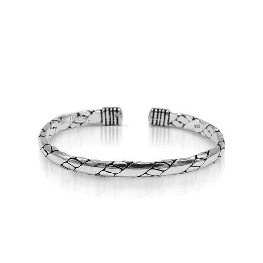 925 sterling silver cuff bracelet kada, amazing unisex vintage style handmade daily use ethnic bangles  kada cuff131