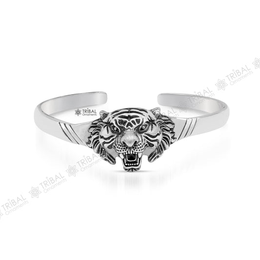 925 sterling silver handmade vintage lion design stunning bangle cuff bracelet Adjustable daily use tribal style jewelry unisex gift cuff62