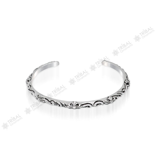 925 sterling silver handcrafted work Superior Quality Graceful Design Glossy Plain solid Bracelet Kada for Men and women's gifting cuff50