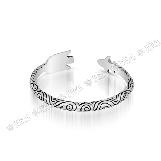 925 sterling silver Arrow style designer bangle bracelet kada, excellent personalized gifting adjustable fancy bangle men's or girls cuff69