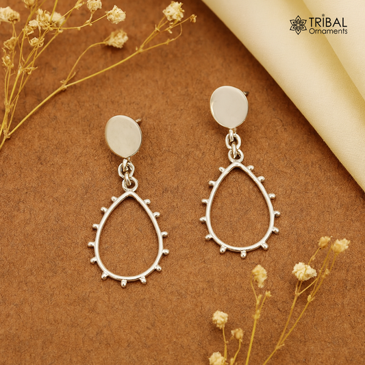 Stylish design customized pure e925 sterling silver stud earring, excellent fancy elegant dainty light weight earrings best gifting ear656