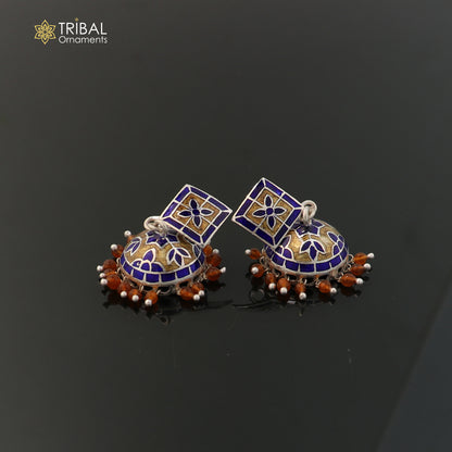 925 sterling silver colorful enamel work earring er289