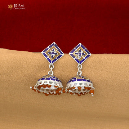 925 sterling silver colorful enamel work earring er289
