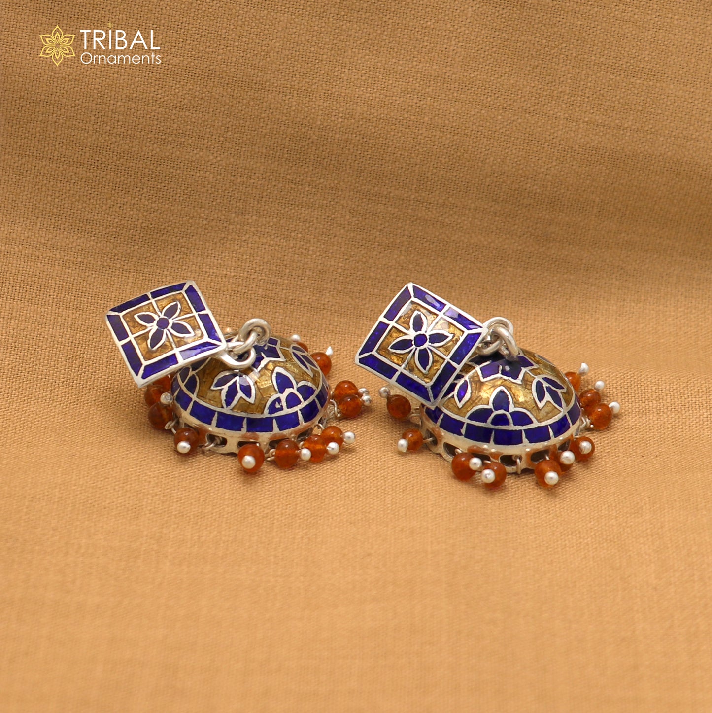 925 sterling silver colorful enamel work earring er289