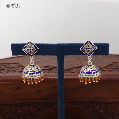 925 sterling silver colorful enamel work earring er289