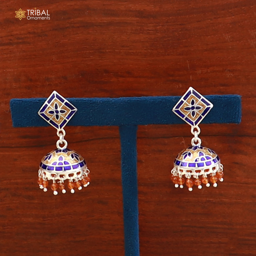 925 sterling silver colorful enamel work earring er289