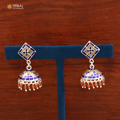 925 sterling silver colorful enamel work earring er289
